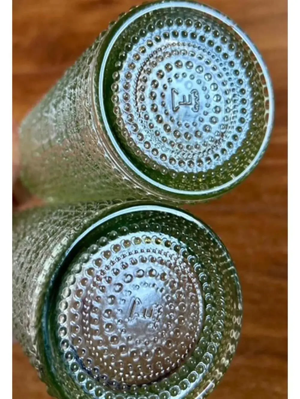 Set of Two Fortessa Vintage Hobnail or Bubble Glass Tumblers Jupiter Design